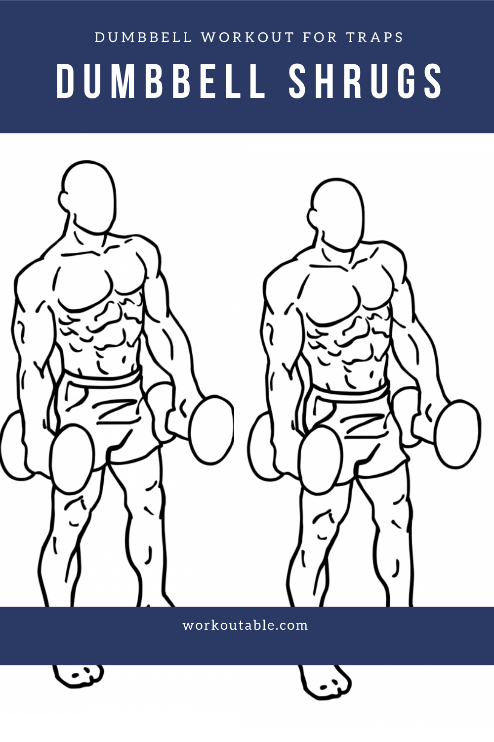 trap workout with dumbbells- dumbbell shrugs