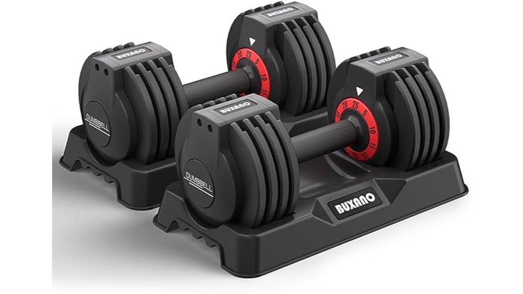 adjustable 25lb dumbbell set