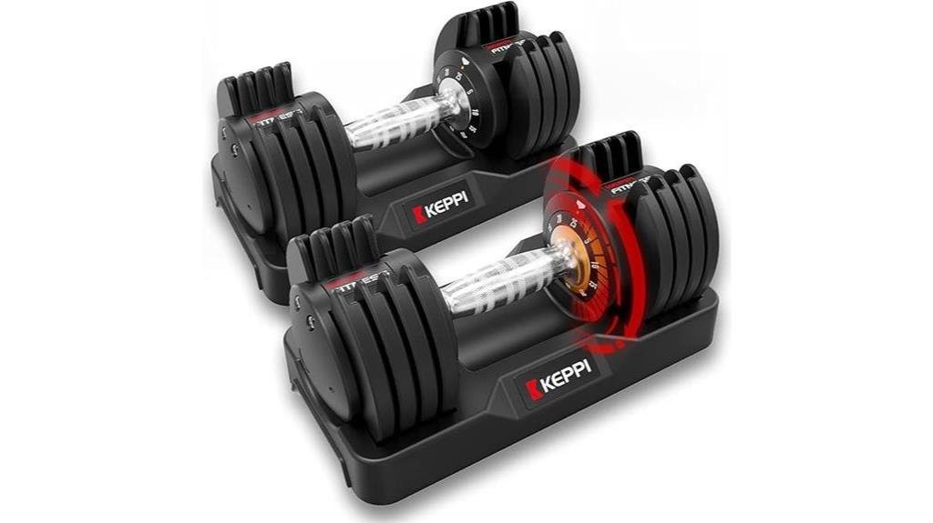 adjustable 25lb dumbbell set