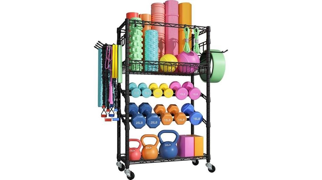 home gym dumbbell organizer