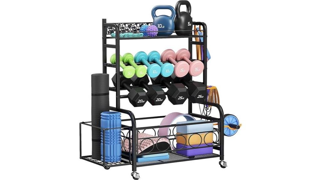 home gym dumbbell storage