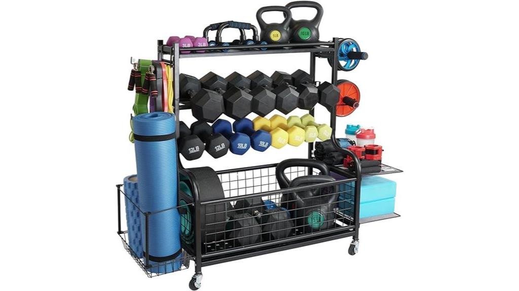 home gym dumbbell storage