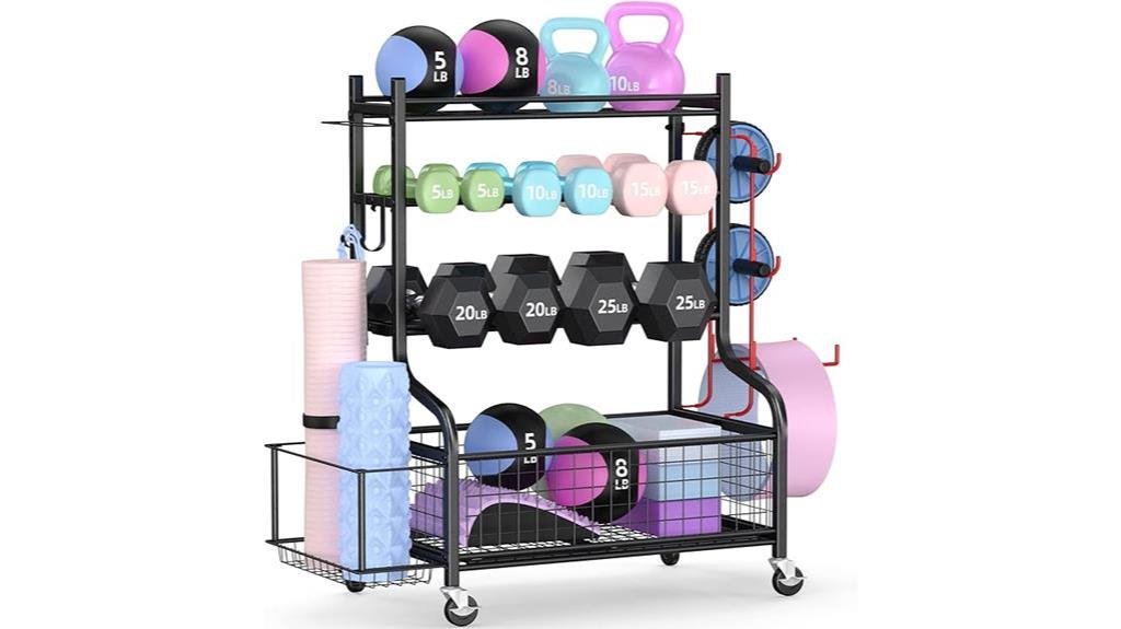 home gym dumbbell storage