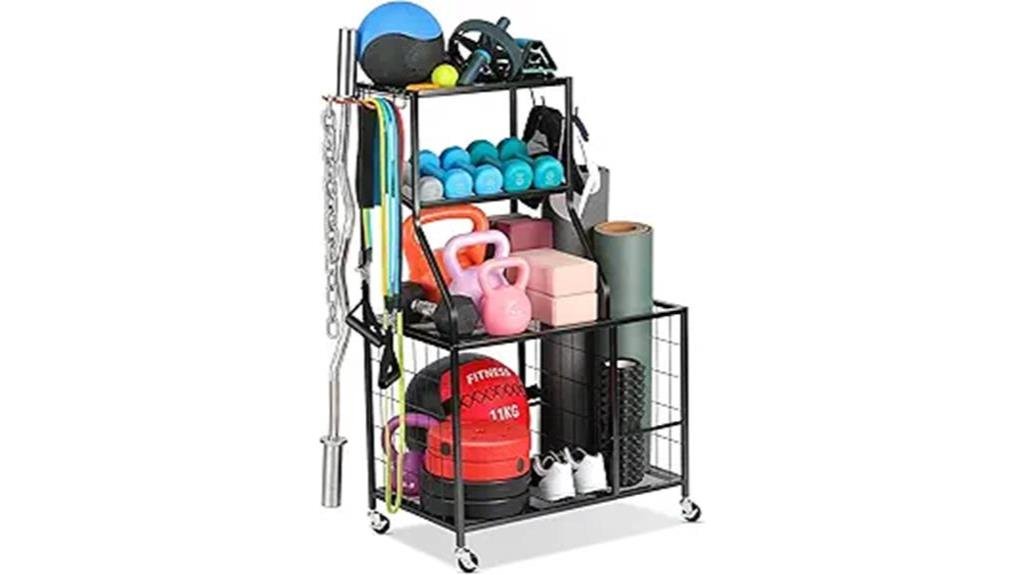 home gym equipment organizer