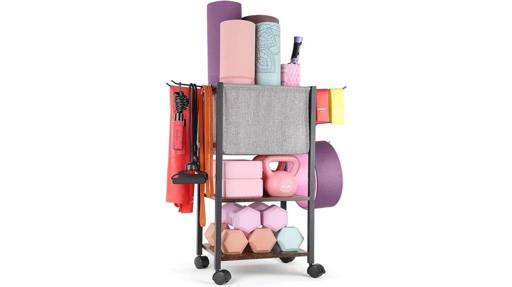 home gym yoga mat storage