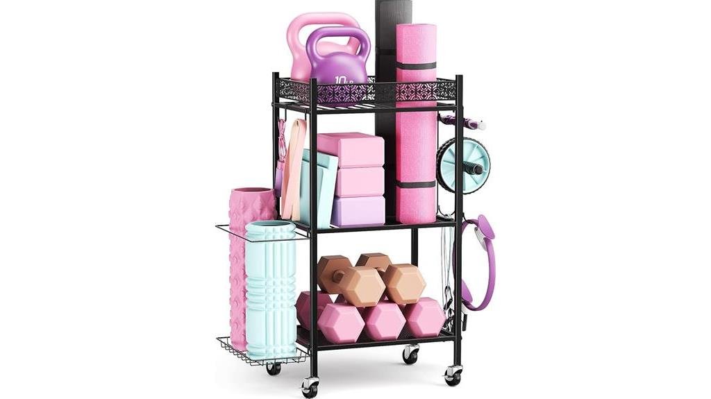 home gym yoga mat storage