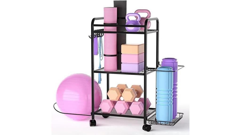 workout equipment storage rack