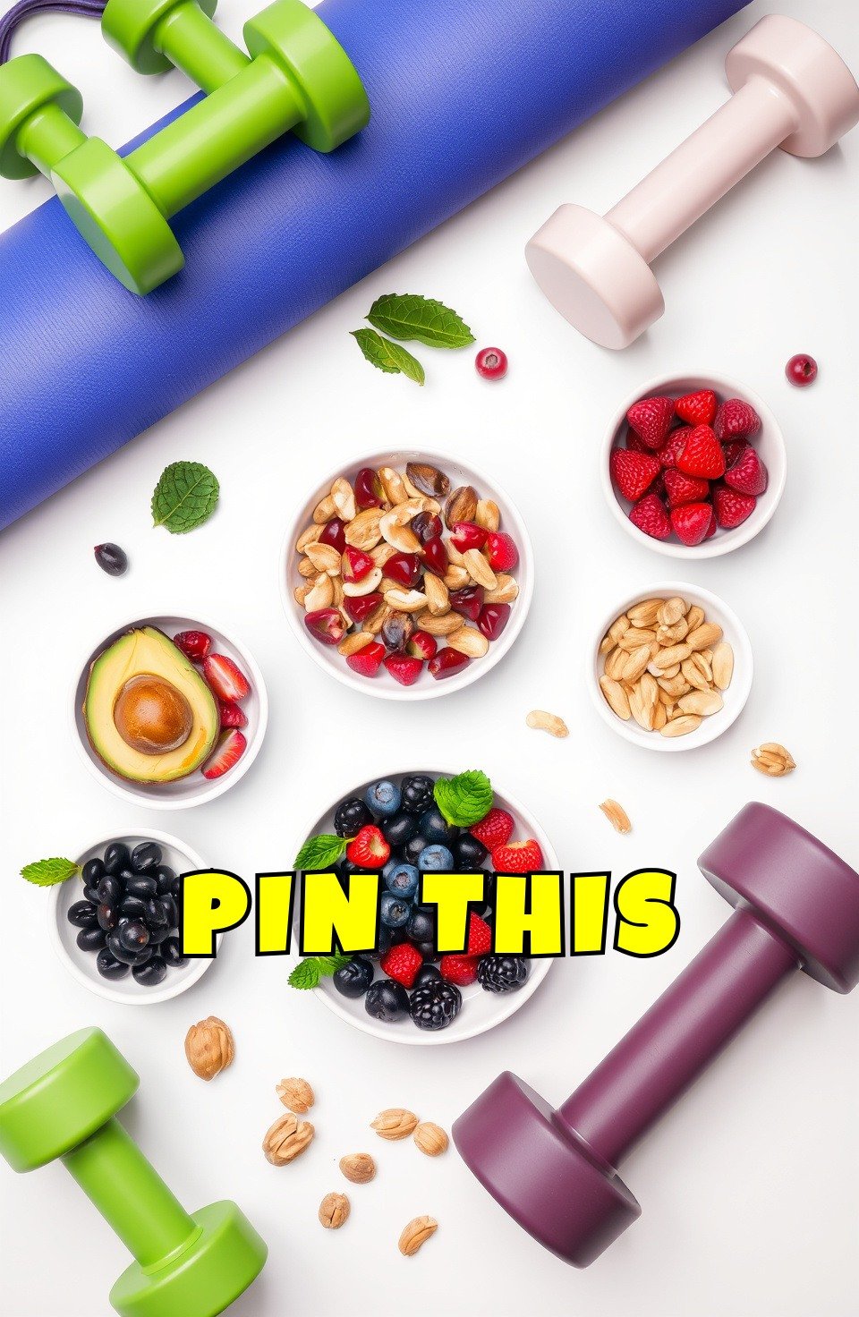 Fastest Way To Burn Fat | 10 Steps To Turn Yourself Into A Fat-burning Machine - Pinterest Pin A visually appealing arrangement of healthy foods and fitness equipment