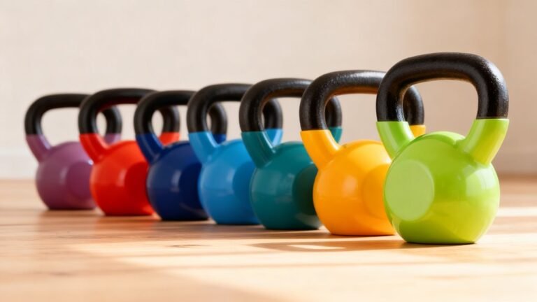 colorful kettlebells for fitness